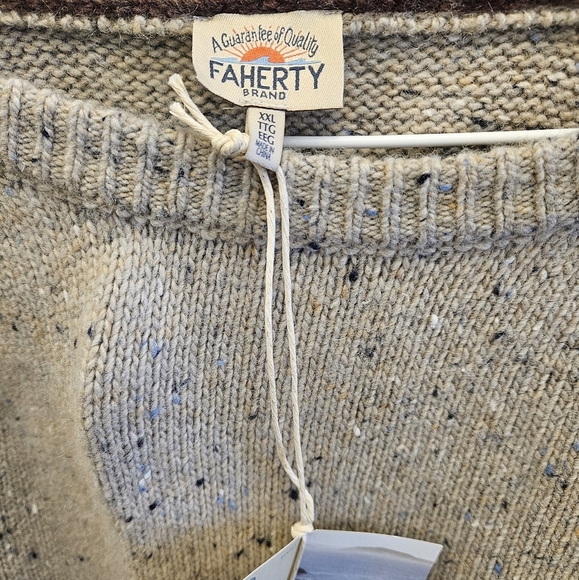 Faherty Donegal Wool Blend Crewneck Sweater Mens NEW - Picture 3 of 7